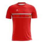 WARRIOR Triumph Men's Cycling T-Shirt Riding Dri-Fit Sublimated Polyester Breathable Biking Gear Light Weight Jersey Cyclist Clothing Size S Red