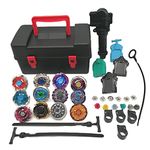 STJOYOPY Battling Top Game Metal Fusion 4D Series Battle Set 12 Spinning Tops 4 Launchers Gyro Game with Storage Box Gift for Kids Boys 8+