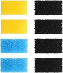 AquaMiracle Aquarium Filter Replacement Sponge, Fish Tank Filter Replacement Parts, Including 2 x Coarse Sponge, 2 x Fine Sponge & 4 x Carbonized Sponge