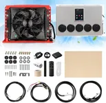12V DC 12000 BTU Split Parking Air Conditioner Only Cooling For RV Truck Vans Forklift Excavator Crane Construction Vehicle (Red)