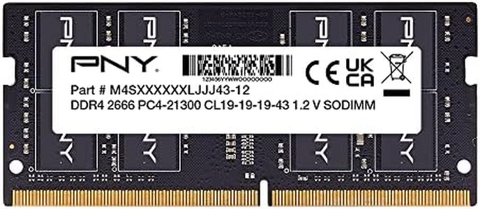 PNY DDR4 SODIMM 2666Mhz CL19 Notebook Memory, 32GB (1x32GB), Black