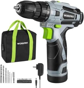 WORKPRO Cordless Drill Driver Kit, 12V Electric Screwdriver Driver Tool Kit, 3/8" Keyless Chuck, Charger and Storage Bag Included