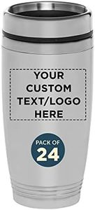 DISCOUNT PROMOS Custom Stainless Steel Tumblers 16 oz. Set of 24, Personalized Bulk Pack - Perfect for Coffee, Soda, Other Hot & Cold Beverages - Silver