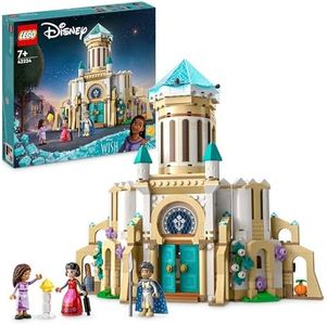 LEGO 43224 Disney Wish Castillo del Rey Magnifico, Juguete de la Película Wish con Mini Muñecas de Asha, Dahlia y Rey Magnifico y Figura de Estrella, Regalo de Cumpleaños para Niñas y Niños de 7+ Años