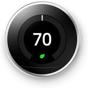 Google Nest Learning Thermostat - Programmable Smart Thermostat for Home - 3rd Generation Nest Thermostat - Works with Alexa - Polished Steel