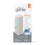 Diaper Genie Platinum Diaper Pail, Grey - Made in Durable Stainless Steel and Includes 1 Easy Roll Refill with 18 bags