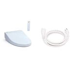 TOTO SW3084#01 WASHLET C5 Electronic Bidet Toilet Seat with PREMIST and EWATER+ (Elongated, Cotton White) + Amazon Basics 6-Foot Extension Cord