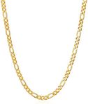 Barzel 18K Gold Plated Figaro Chain Necklace 2MM, 2.5MM, 3MM, 4MM, 4.5MM & 5MM for Women & Men (4.5MM, 22)