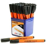 Eziglide Handwriting Pens Black Ink, Pot of 36 Hand Writing Pens, Right & Left Handed Pen, Hard-wearing Polyacetal Tip to give Smooth Effortless Writing, School stationery set, Home Schooling Supplies