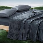 King Size Weighted Blanket 45lb(88''x104'', Dual-Sided), Cozy Warm Velvet & Cooling Tencel Fabric Reversible King Weighted Blanket for Adults & Couples All Season Use - Carry Bag Included, Dark Grey