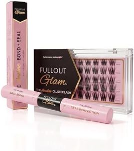 Full Out Glam Essential Lash Clusters DIY Eyelash Extension Kit | Wispy Natural Individual Lashes Clusters with Glue | Long-Lasting Cluster Lashes | 8-14MM False Eyelashes Extensions Set
