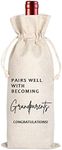 Maydvdv Grandparents Wine Themed Announcement,Gandma Grandpa Wine Bag,Grandparents Gift,New Grandparents,Pairs Well With Becoming Grandparents Congratulations（11MA02）