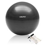 VIAVITO 500kg Studio Anti-burst 55cm Gym Ball, Color- Graphite