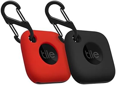 Geiomoo Silicone Case for Tile Mate 2024, Tile Mate 2022, Soft Scratch Resistant Cover with Carabiner (2 Pack Black+Red)