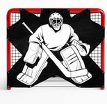 Ice Hockey Target - 72x48 inches Durable Quick Install PVC Goalie for Shotting Accuracy Training Skill Development Suit Indoor Outdoor All Weather - for Youth Adults with 7 Hole - 1 Piece