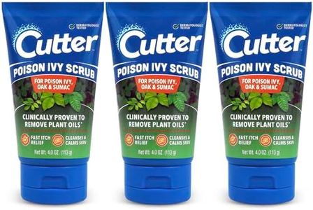 Cutter Poison Ivy, Oak, and Sumac Scrub - Fast Itch Relief, Gentle Cleansing, Natural Exfoliation for Soothing Skin Care, Fragrance-Free. Outdoor Essential for Hiking, Camping, Hunting, and Gardening.