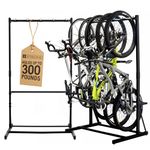StoreYourBoard Vertical Bike Stand Garage Bike Storage System for 5 Bikes | Freestanding Bike Rack Heavy Duty Bike Stand Bicycle Rack Bike Hanger for Road Mountain Hybrid Kids Bikes Holds 136 kg