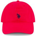 U.S. Polo Assn. Men's U.s Polo Assn. Cotton Adjustable Curved Brim With Embroidered Small Pony Logo Baseball Cap, Red, One Size UK