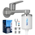 WeFilter Advanced Tap & Shower Filter+ with Installation Kit | Hard Water Softener for Bathroom | 2X Hardwater Filtration for Tanker/Borewell water | Reduces Hair Fall, Skin Dryness & Limescale