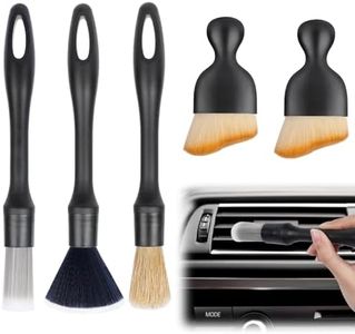 URAQT 5 PCS Car Detailing Brush Set, Car Brush Interior, Car Detailing Brushes Duster with Soft Bristles, Car Cleaning Brush Dust Removal Brushes Tool for Interior/Exterior Automotive Trim Wheel Rim