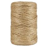 328 Feet 3mm Natural Jute Twine, 3Ply Thick Heavy Duty Packing Materials String Brown Garden Twine for Arts, Crafts and Gift Wrapping