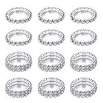 6pcs Elastic Crystal Toe Ring Silver Rhinestone Accessories Body Jewelry…, Rhinestone, Rhinestone