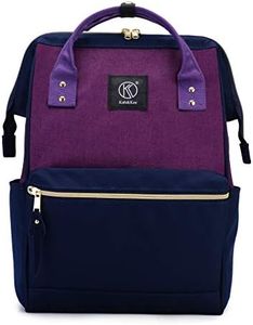 Kah&Kee Polyester Travel Backpack Functional Anti-theft School Laptop for Women Men (Linen Purple, Large)