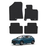 Hyundai i30 (2012-2017) Rubber Car Mats Accessories Tailored Fit Compatible Accessory Waterproof Protection Non-Slip Floor Mats Full Coverage Durable Front Rear Set Coverage with Clips