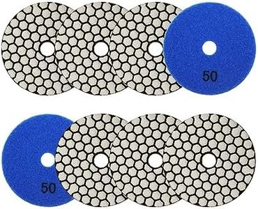 Dry Diamond Polishing Pads 4"/100mm - 8pcs Grit 50 Polish Pad Kit for Granite Marble Artificial Stone Quartz for Angle Grinder SANLEETEK
