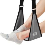 ONECOLE Airplane Footrest - Travel Foot Hommock with Memory Foam, Portable Adjustable Plane Leg Rest, No Clashing Footrest Provides Relaxation and Comfort for Long Flight (Gray)