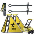 Gibbon Slacklines Independence Kit Classic, Slacklining without trees, with 2 slackframes, 2 x 70cm ground screws and the famous Classic Line 15 m, setup heights: 30/50/70 cm