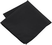 John William Clothing 100% Silk Woven Black Pocket Square Handkerchief