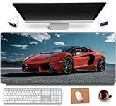 31.5x11.8 Inch Sport Car XL Long Extended Large Gaming Mouse Pad with Stitched Edges Laptops Keyboard Mouse Mat Desk Pad(Lambo)