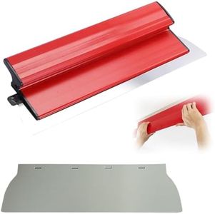 Espatulas Pintura Pladur, 40cm Espatula Masilla, Acero Inoxidable en Forma de Z Pladur Herramientas con Mango Rojo y Cuchillas Reemplazables, para Paneles de Yeso, Paredes y Techos (1)