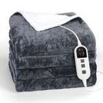 Elytsemoh electric blanket with 10 Heat Levels, Up-to-9-Hours Auto-Off Timer, flannel sherpa 180x130CM, Machine Washable, Overheat Protection, electric throw blanket for sofa Bed Office