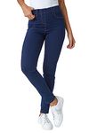 Roman Originals Jeggings for Women UK Jean Ladies Stretchy Trousers Denim Leggings High Waist Rise Pull On Skinny Straight Leg Cotton Pants Smart Casual - Indigo (31 inch) - Size 10