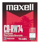 Maxell(R) CD-RW, 650MB/74 Minutes, 1x-4x, Pack of 3