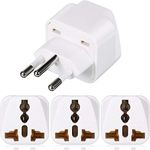 UK to Switzerland Plug Adapters Switzerland Power Converter Grounded Universal Travel Adapter 3 Pin Switzerland International Type J Plug for Switzerland Liechtenstein (White,4 Pieces)