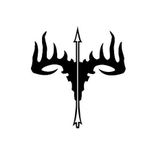 CCI Bow Hunter Buck With Arrow Skull Decal Vinyl Sticker|Cars Trucks Vans Walls Laptop| Black |5.5 x 5 in|CCI1206