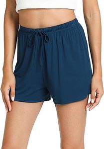 GYS Pajama Shorts for Women - Viscose Made from Bamboo, Soft Sleep Shorts Stretchy Sleepwear Casual Pj Bottoms, Ink Blue, Medium