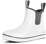 Furuian Men's Deck Boots Fishing Boots Waterproof Rain Boots Ankle Shoes Slip On Neoprene Rubber Footwear Chelsea Shoes Men Botas Para Hombre for Gardening Fishing Boating Camping Sailing, Wide 8