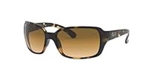 Ray-Ban Women's RB4068 Rectangular Sunglasses, Brown (710/51 Light Havana)