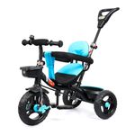 Luusa® GT-1 Kids Tricycle with Parental Control Handle, Safety Guard Rail & Cushioned Seat | Plug & Play Baby Trike for Boys & Girls (1 to 4 Years) | Up to 25 kg Load Capacity | Made in India | Blue