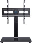 PERLESMITH Universal Swivel TV Stand-Table Top TV Stand for 32-60,65 inch TV-Height Adjustable TV Base with Heavy-Duty Tempered Glass Base, VESA 400x400mm up to 88lbs, PSTVS17