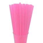 200PCS 10.2 Inches Disposable Plastic Pink Straws for Birthday, Wedding, Cocktail, Kids and Adults, Party Supplies (0.23 * 10.2inch) (Pink)