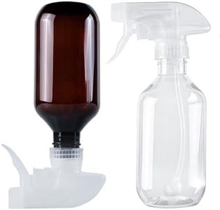 2 Pack 10oz 360° Spray Bottles with Adjustable Spray Nozzles Amber&Clear