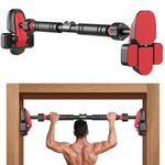 Halohop Pull Up Bar for Home Workout Max Load 800Kg Adjustable Length (65 to 100 CM) Stable Wall Mounted Chin Up Bar Gym Exercise Equipments Height Increase for Men and Women (4-Foot Pads)
