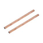 uxcell Copper Round Tube, 11mm OD 0.5mm Wall Thickness 200mm Length Straight Pipe Tubing 2 Pcs