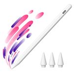 JAMJAKE iPad Pencil, No.1 Sales in US, Stylus with 10 Mins Faster Charge Compatible for 2018-2025 Apple iPad Gen (6/7/8/9/10/11)/ Air (3/4/5/M2/M3)/ Mini (5/6)/ Pro (11"/12.9"/M4), White