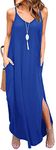 HAOMEILI Women's Summer Casual Loose Dress Beach Cover Up Long Cami Maxi Dresses with Pocket